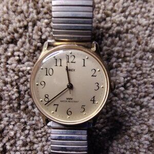 Timex QUARTZ Analog Gold Dial Stainless Steel Speidle Band Men's Watch